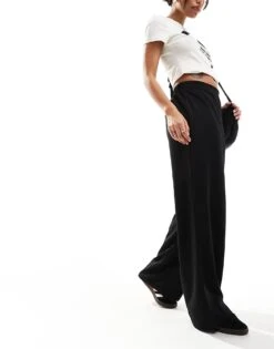 Noisy May Wide Leg Elasticated Waist Trouser In Black For Women -Noisy May Shop 205989158 5