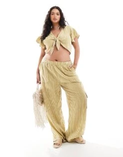 Noisy May Curve Linen Mix Co-ord In Yellow Stripe -Noisy May Shop 206012540 1 southernmoss 1