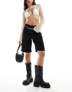 Noisy May Denim Bermuda Short In Black For Women Black Denim -Noisy May Shop 206012632 1 blackdenim 1