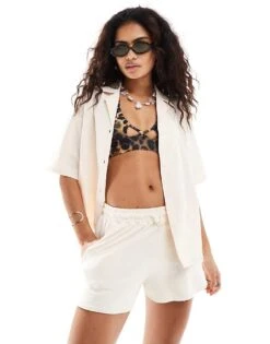 Noisy May Bowling Shirt In Cream For Women Pearled Ivory -Noisy May Shop 206012696 1 pearledivory 1