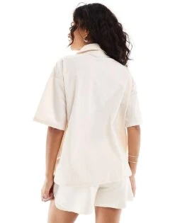 Noisy May Bowling Shirt In Cream For Women Pearled Ivory -Noisy May Shop 206012696 2