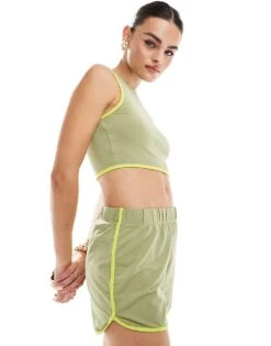 Noisy May Contrast Piping Top Co-ord In Green -Noisy May Shop 206036821 1 teallime 1