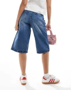 Noisy May Denim Skater Short Mid Wash Blue For Women Medium Blue Denim -Noisy May Shop 206036963 3