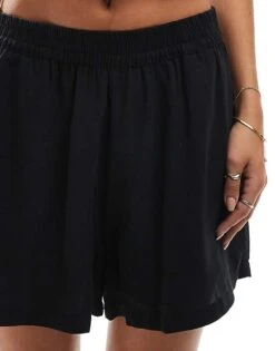 Noisy May High Waisted Pull On Short In Black For Women -Noisy May Shop 206056738 5
