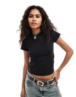 Noisy May Regular Fit Cap Sleeve T-shirt In Black For Women -Noisy May Shop 206056746 1 black 1