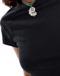 Noisy May Regular Fit Cap Sleeve T-shirt In Black For Women -Noisy May Shop 206056746 3