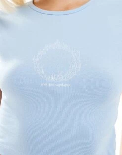 Noisy May Star Sign Cropped Baby Tee In Light Blue For Women Cerulean -Noisy May Shop 206056881 4