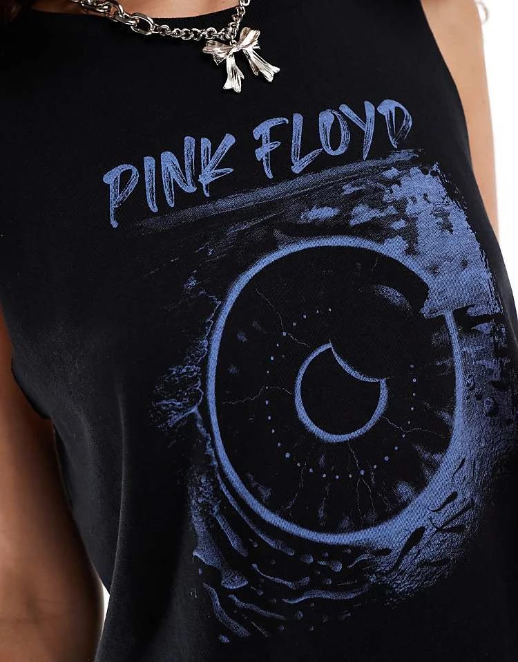Noisy May Oversize Tank Top With Pink Floyd Print In Black For Women 2 Noisy May Oversize Tank Top With Pink Floyd Print In Black For Women - Image 2