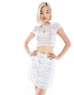 Noisy May Mesh Co-ord With Abstract Print In Pastel -Noisy May Shop 206180939 1 brightwhite 1