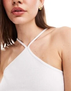 Noisy May Cross Neck Top In White For Women Bright White -Noisy May Shop 206425726 3