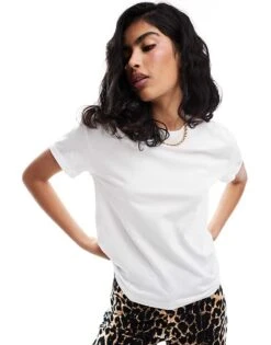 Noisy May Short Sleeve T-shirt In White For Women Bright White -Noisy May Shop 206441780 1 brightwhite 1