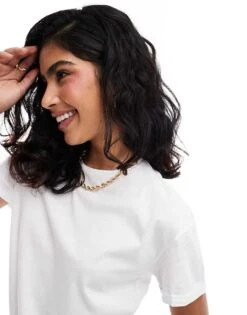 Noisy May Short Sleeve T-shirt In White For Women Bright White -Noisy May Shop 206441780 3