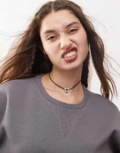 Noisy May Slouchy Sweat Dress In Charcoal Grey For Women -Noisy May Shop 206441789 3