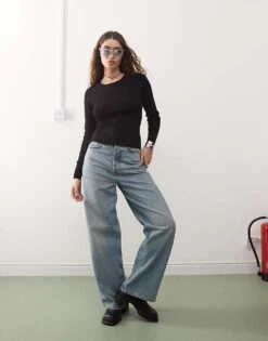 Noisy May Crew Neck Knitted Jumper In Black For Women -Noisy May Shop 206441811 3