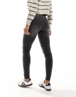 Noisy May Callie High Waist Skinny Jeans In Washed Grey For Women Medium Grey Denim -Noisy May Shop 206441882 3