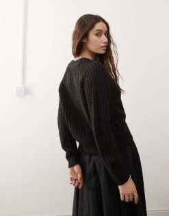Noisy May Rib Cardigan In Black For Women -Noisy May Shop 206441963 3