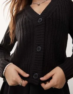 Noisy May Rib Cardigan In Black For Women -Noisy May Shop 206441963 4