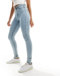 Noisy May Callie High Waist Skinny Jeans In Light Blue Acid Wash For Women Light Blue Denim -Noisy May Shop 206441988 1 lightbluedenim 1