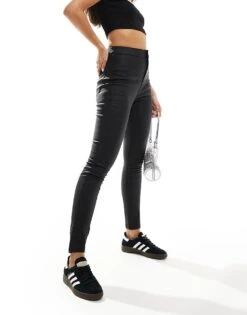 Noisy May High Waist Coated Skinny Trouser In Black For Women -Noisy May Shop 206442020 1 black 1