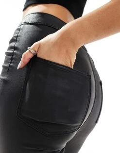 Noisy May High Waist Coated Skinny Trouser In Black For Women -Noisy May Shop 206442020 3