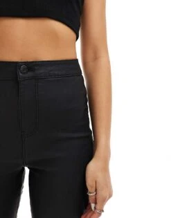 Noisy May High Waist Coated Skinny Trouser In Black For Women -Noisy May Shop 206442020 4