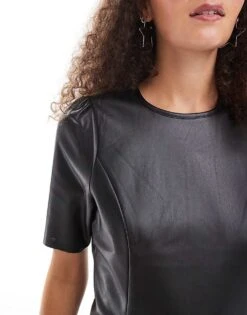 Noisy May Faux Leather Mini Dress In Black For Women -Noisy May Shop 206442112 4