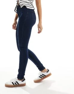 Noisy May Callie High Waist Skinny Jeans In Indigo Wash For Women Dark Blue Denim -Noisy May Shop 206442142 4