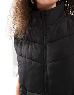 Noisy May High Neck Padded Gilet In Black For Women Black Black Lining -Noisy May Shop 206442237 4