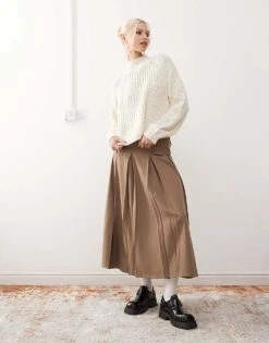 Noisy May High Neck Cropped Knitted Jumper In Cream For Women Eggnog -Noisy May Shop 206445244 3