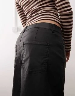 Noisy May Faux Leather Maxi Skirt With Front Slit In Black For Women -Noisy May Shop 206445252 5