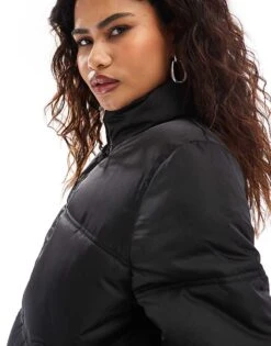 Noisy May Cropped Puffer Jacket In Black For Women -Noisy May Shop 206445276 3
