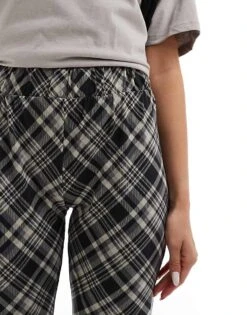 Noisy May Flared Trousers In Black Check For Women -Noisy May Shop 206531672 3