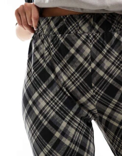 Noisy May Flared Trousers In Black Check For Women -Noisy May Shop 206531672 5
