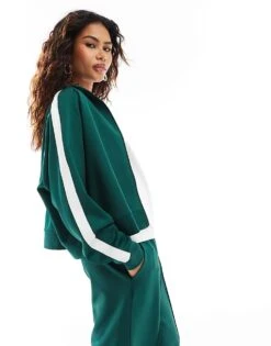 Noisy May High Neck Zip Through Sweat Co-ord In Dark Green For Women Ponderosa Pine -Noisy May Shop 206531683 1 ponderosapine 1