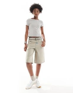 Noisy May Open Back T-shirt In Pale Grey For Women Ghost Gray -Noisy May Shop 206531705 3