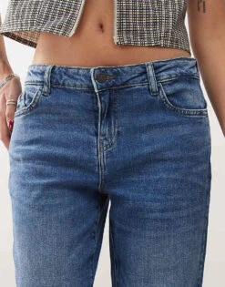 Noisy May Nila Low Rise Wide Fit Jeans In Mid Wash For Women Medium Blue Denim -Noisy May Shop 206531847 5