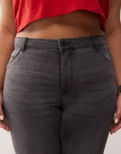 Noisy May Curve High Waist Skinny Jeans In Washed Grey For Women Medium Grey Denim -Noisy May Shop 206531888 4