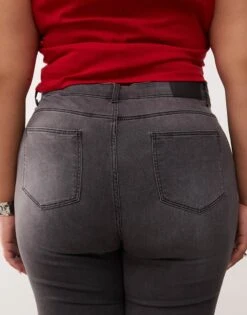 Noisy May Curve High Waist Skinny Jeans In Washed Grey For Women Medium Grey Denim -Noisy May Shop 206531888 5