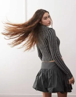 Noisy May Zip Through Rib Knit Cardigan In Washed Grey For Women 27032863 -Noisy May Shop 206531928 4