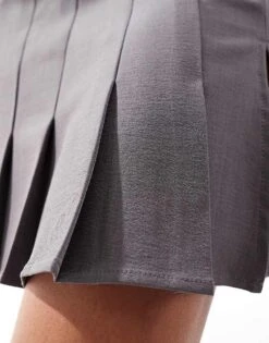 Noisy May Pleated Skirt With Thigh Split In Grey For Women Charcoal Gray 8 Noisy May Pleated Skirt With Thigh Split In Grey For Women Charcoal Gray -Noisy May Shop 206531936 3
