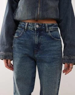 Noisy May Josie High Waist Baggy Fit Jeans In Mid Wash For Women Medium Blue Denim -Noisy May Shop 206531960 5