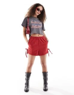 Noisy May Cropped Led Zepplin Top In Grey For Women Charcoal Gray -Noisy May Shop 206531991 3