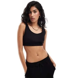 Noisy May Jersey Cropped Top Co-ord In Black For Women -Noisy May Shop 206531999 1 black 1
