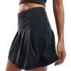 Noisy May Pleated Mini Skirt In Acid Wash Black For Women Black Washed