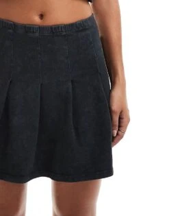 Noisy May Pleated Mini Skirt In Acid Wash Black For Women Black Washed -Noisy May Shop 206548748 5