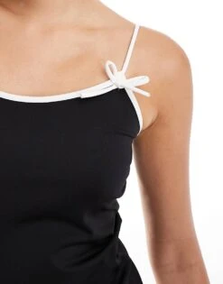 Noisy May Cami Top With Bow Detail In Black For Women -Noisy May Shop 206548812 3