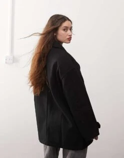 Noisy May Oversized Slouchy Blazer Jacket In Black For Women -Noisy May Shop 206572162 4