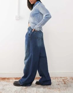 Noisy May Mila Baggy Fit Jeans In Dark Blue Wash For Women Dark Blue Denim -Noisy May Shop 206572170 3