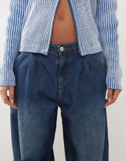 Noisy May Mila Baggy Fit Jeans In Dark Blue Wash For Women Dark Blue Denim -Noisy May Shop 206572170 5