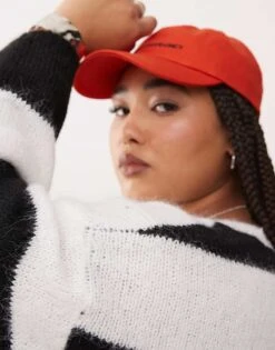 Noisy May Curve Oversize Texture Jumper In Mono Stripe For Women Eggnog Black -Noisy May Shop 206573730 4